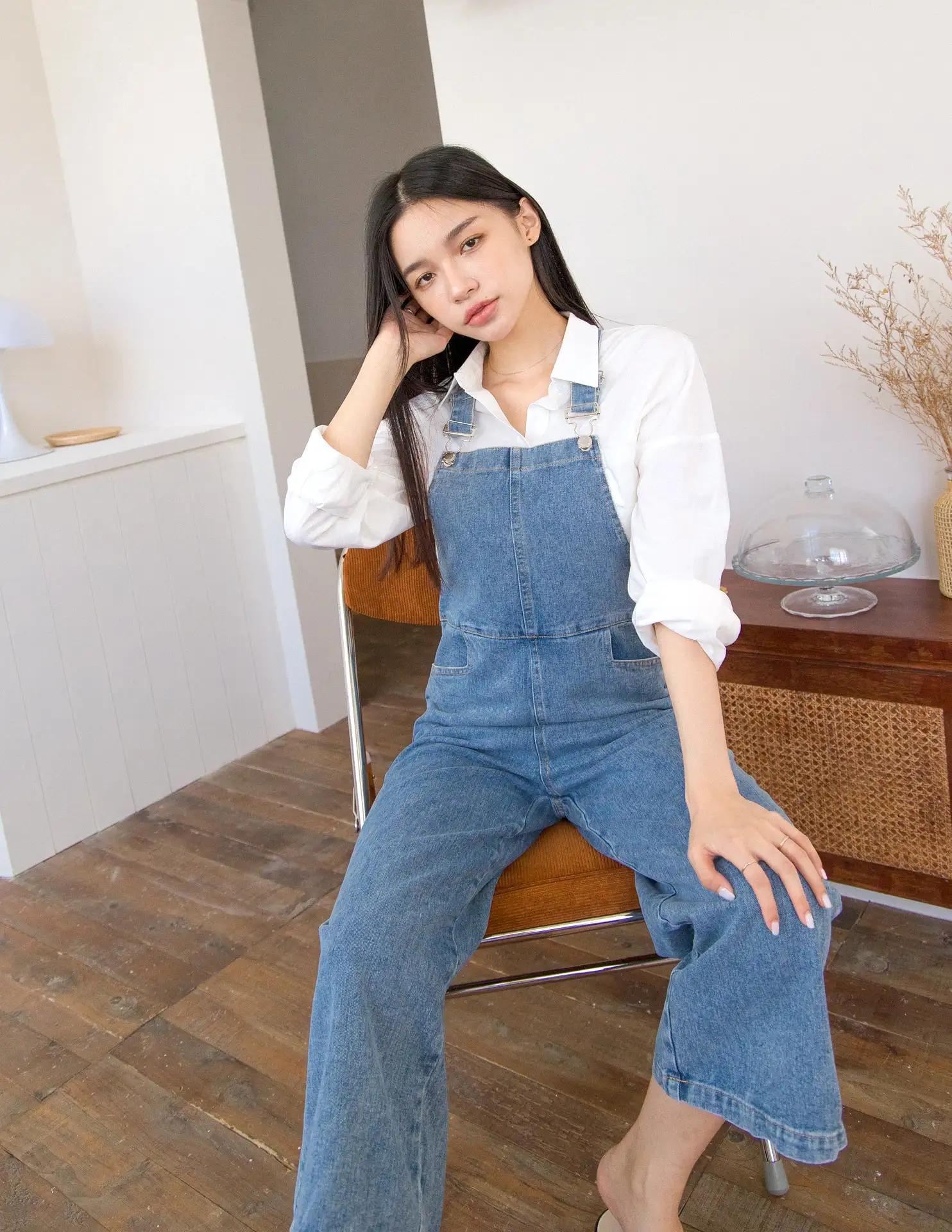 Kalyn Denim Overalls in Blue