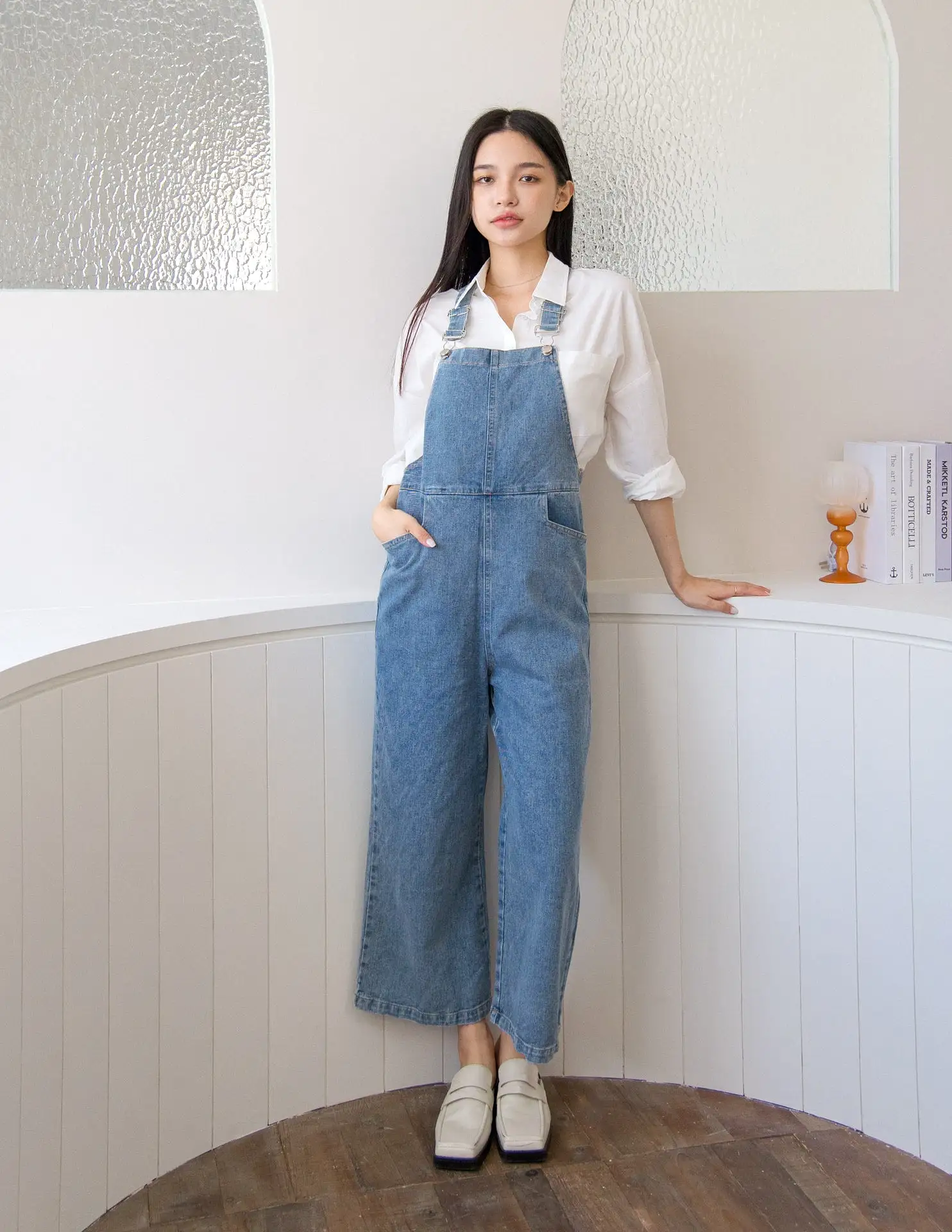 Kalyn Denim Overalls in Blue