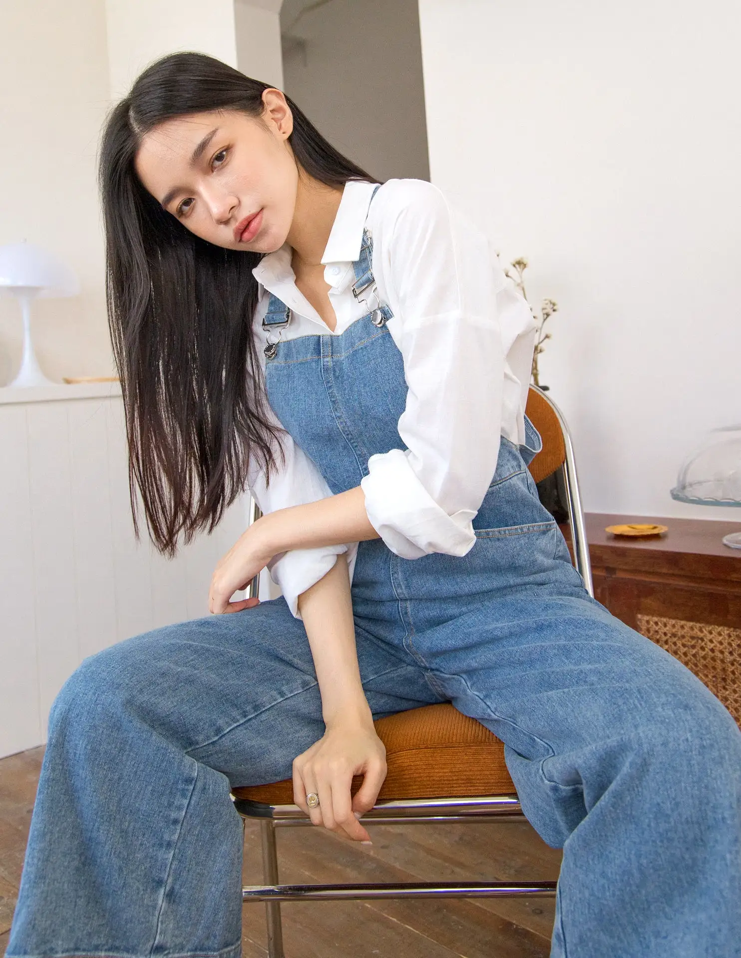 Kalyn Denim Overalls in Blue