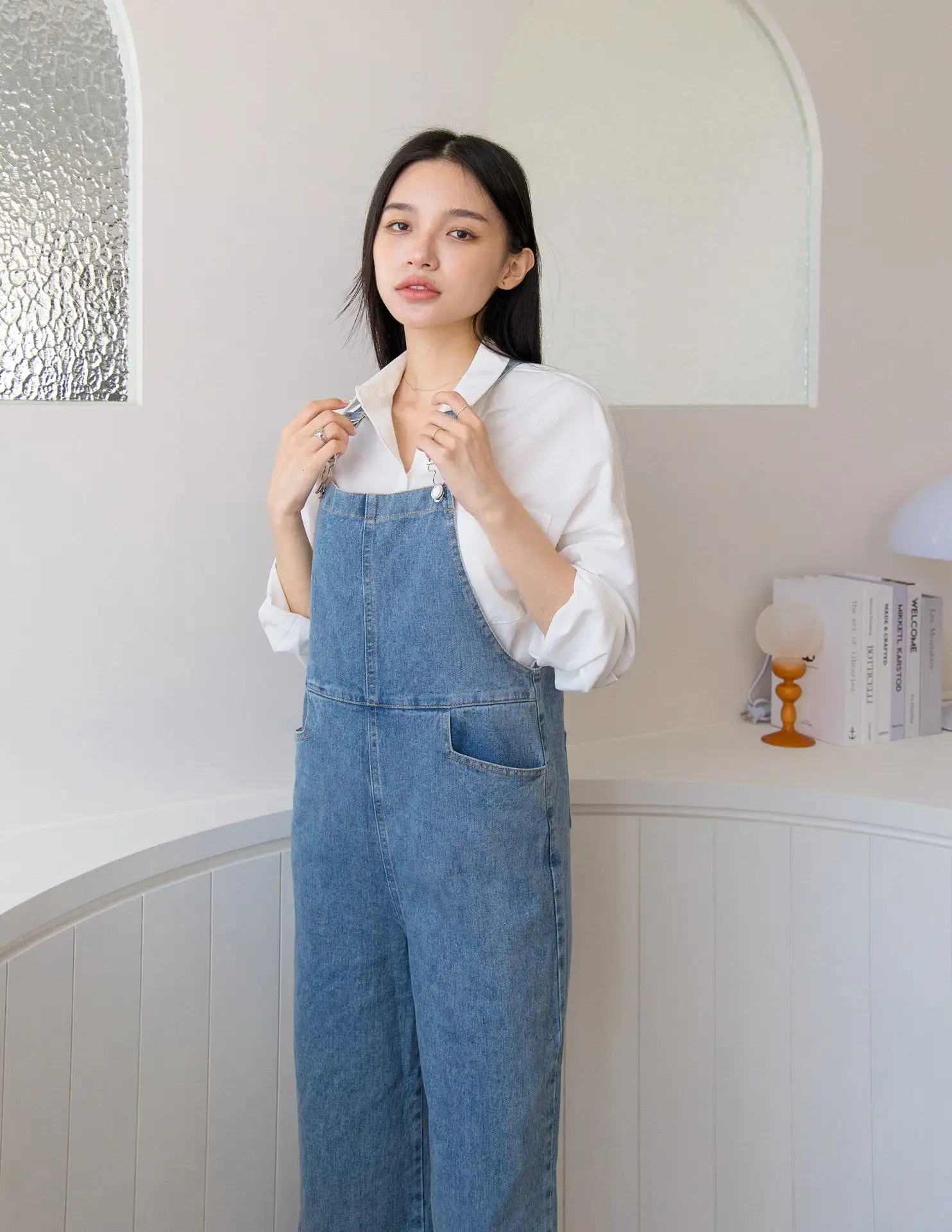 Kalyn Denim Overalls in Blue