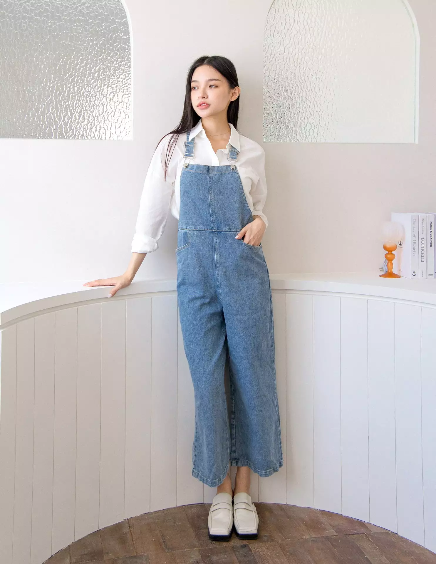 Kalyn Denim Overalls in Blue