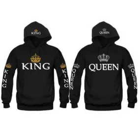 King Queen Crown Couple Hoodies