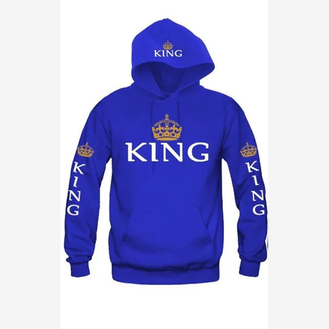 King Queen Crown Couple Hoodies