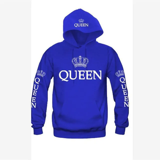 King Queen Crown Couple Hoodies