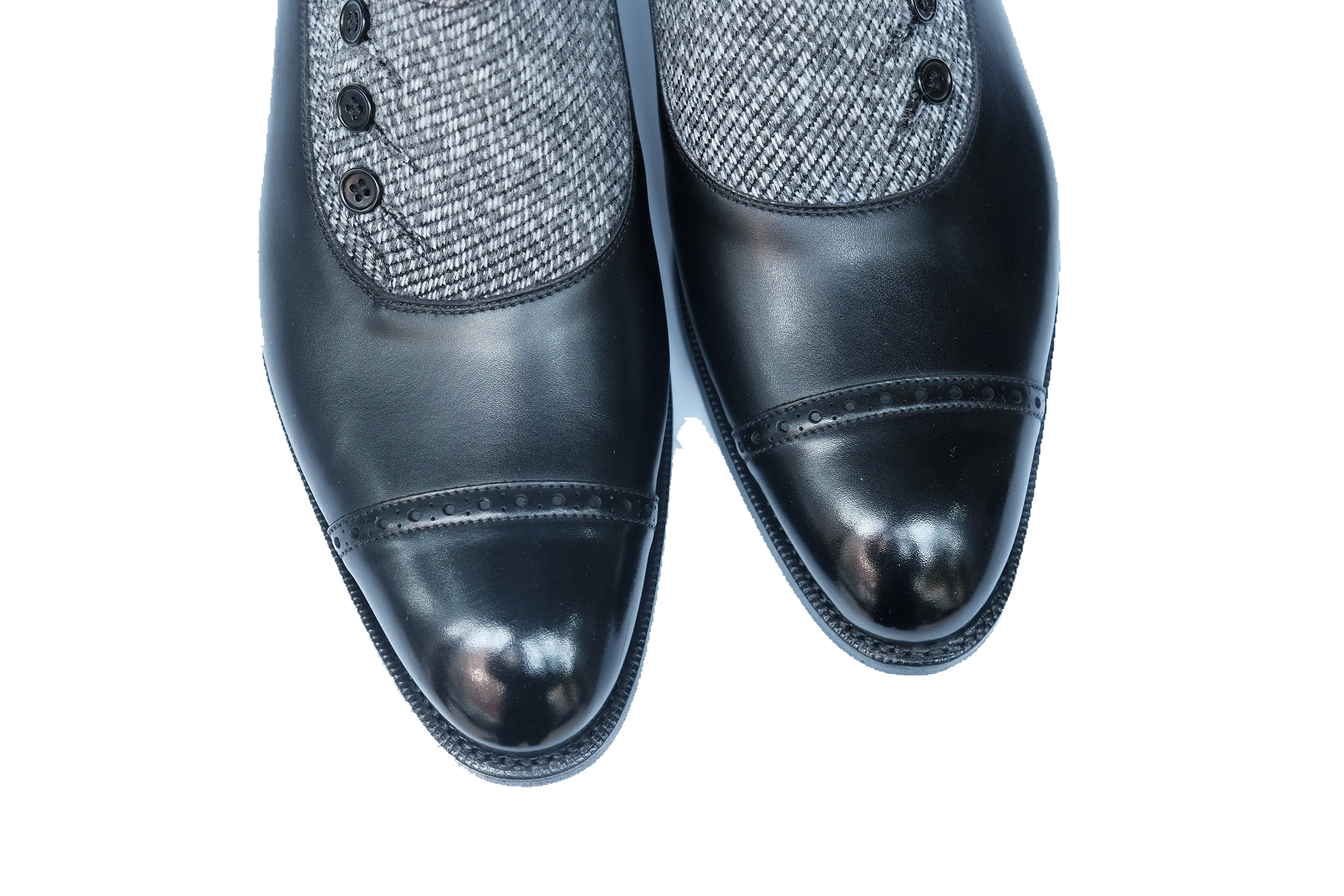 Kingston - MTO - Black Calf / Grey Poulsbo - NGT Last - Single Leather Sole