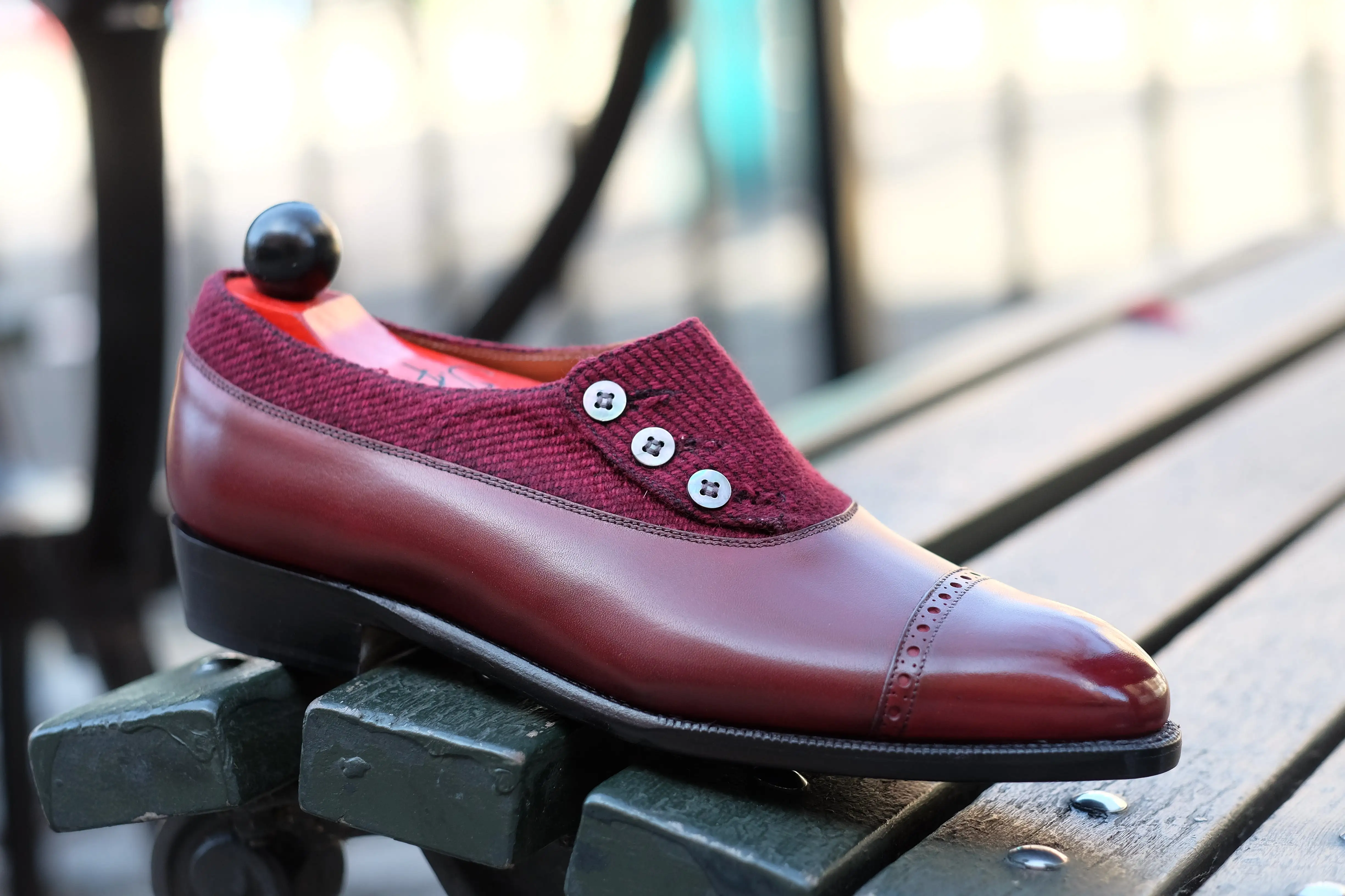 Kingston - MTO - Burgundy Calf / Red Poulsbo - NGT Last - Single Leather Sole