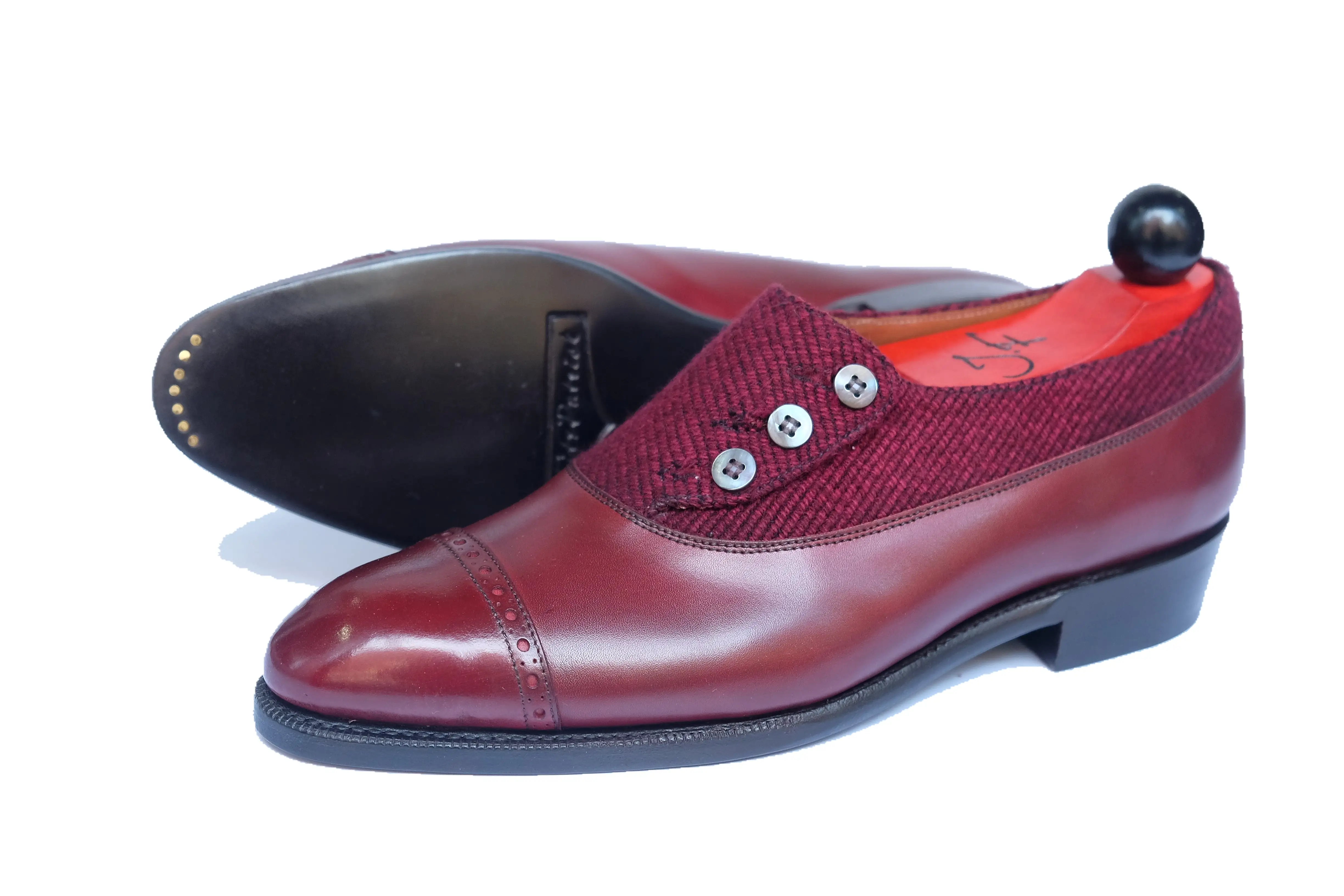 Kingston - MTO - Burgundy Calf / Red Poulsbo - NGT Last - Single Leather Sole