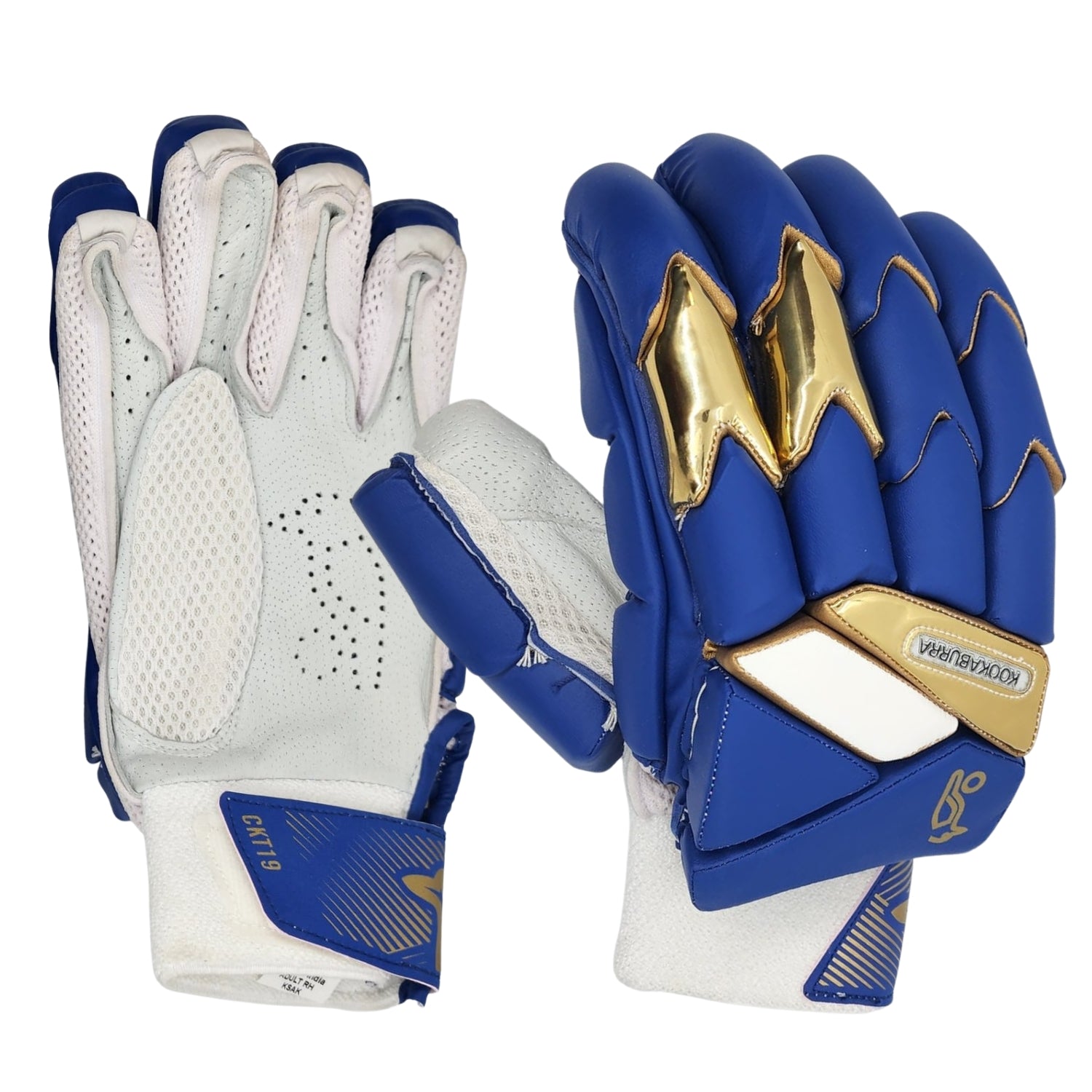 Kookaburra Cricket Batting Gloves, Men Size Half White-Black - For Right Hand Players