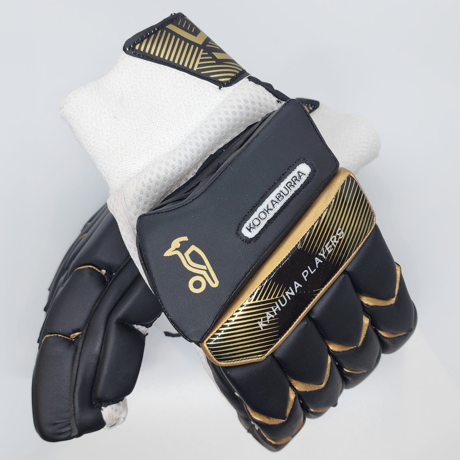 Kookaburra Kahuna Players Cricket Batting Gloves, Men Size Golden Black - For Right Hand Players