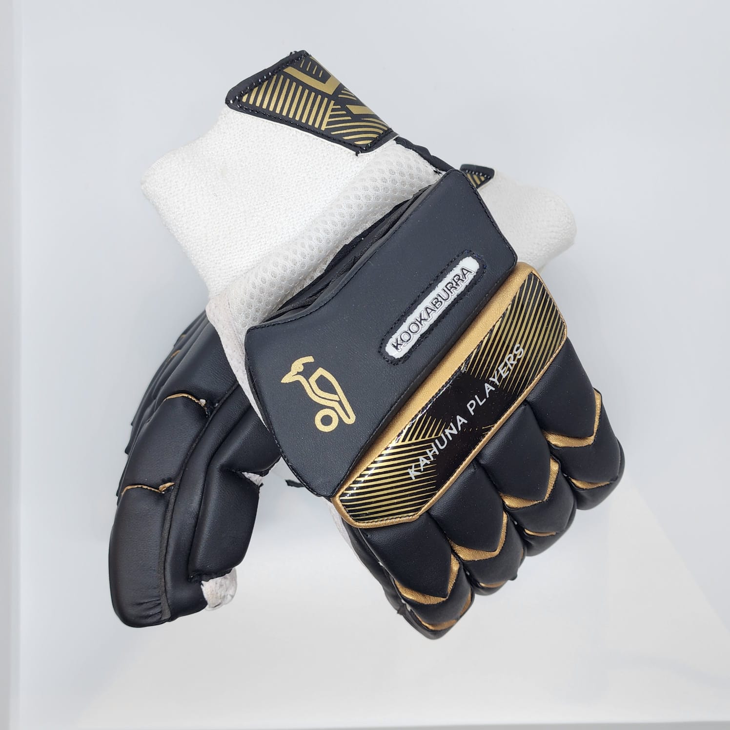 Kookaburra Kahuna Players Cricket Batting Gloves, Men Size Golden Black - For Right Hand Players