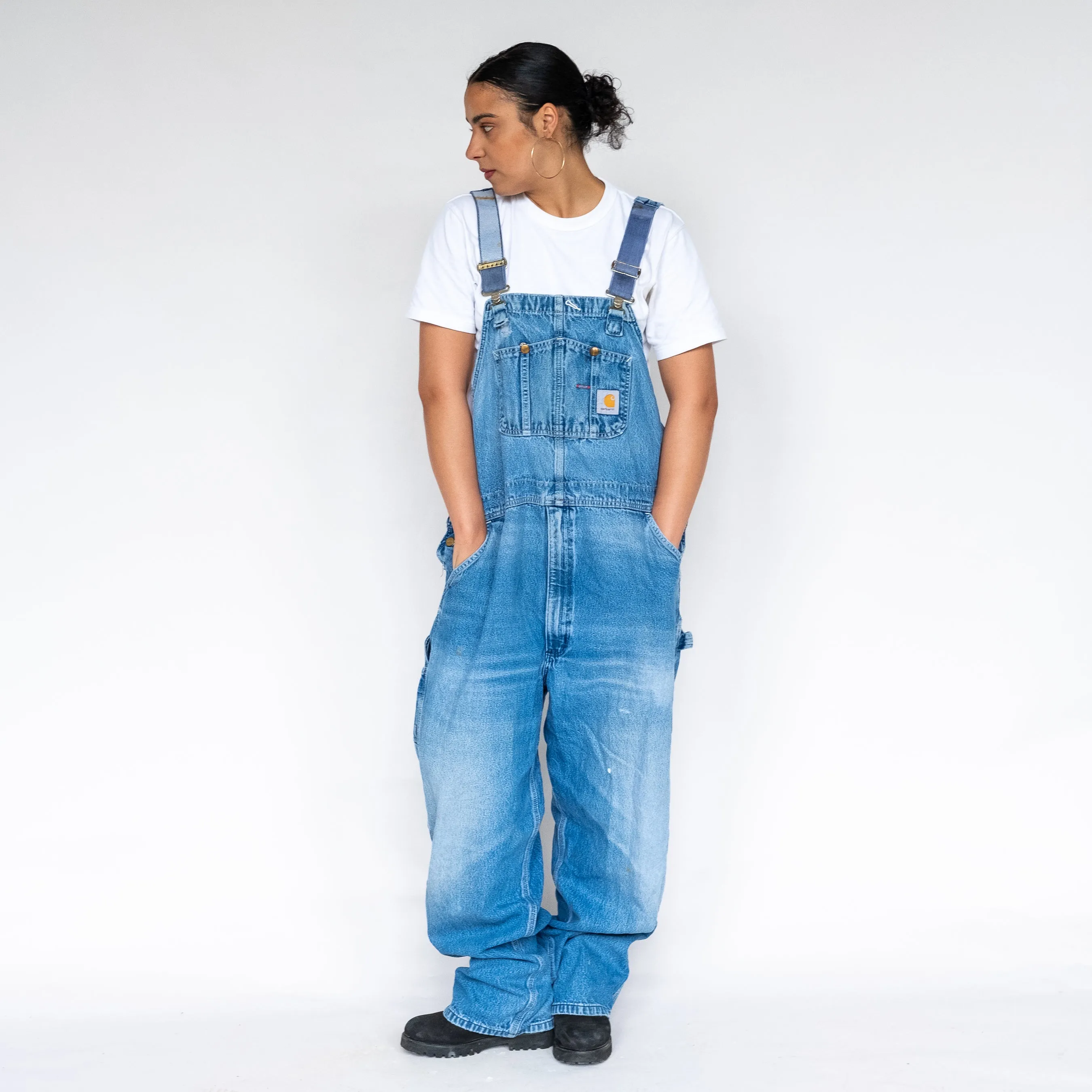 Light Blue 90s Carhartt Denim Baggy Dungarees (XXL)