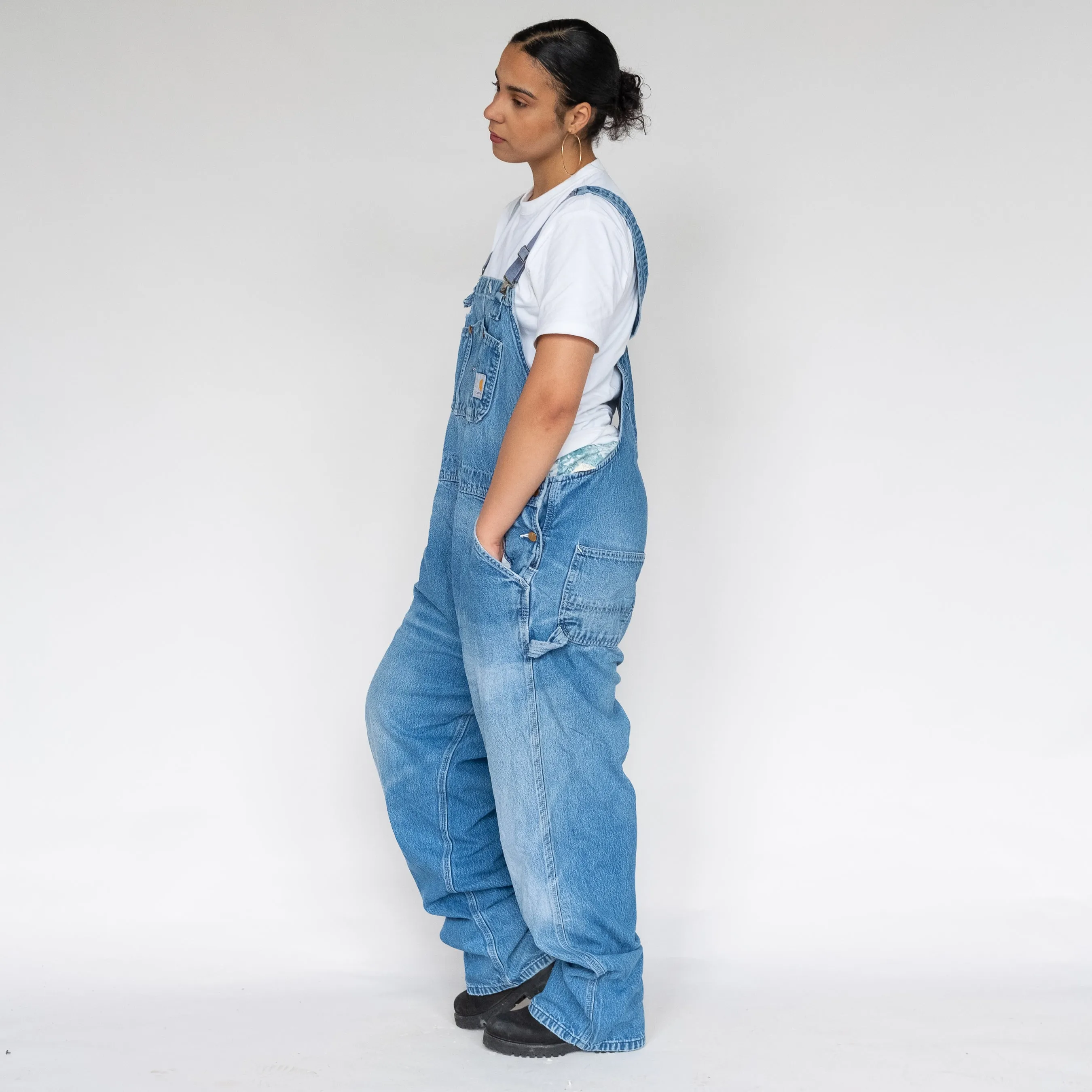 Light Blue 90s Carhartt Denim Baggy Dungarees (XXL)