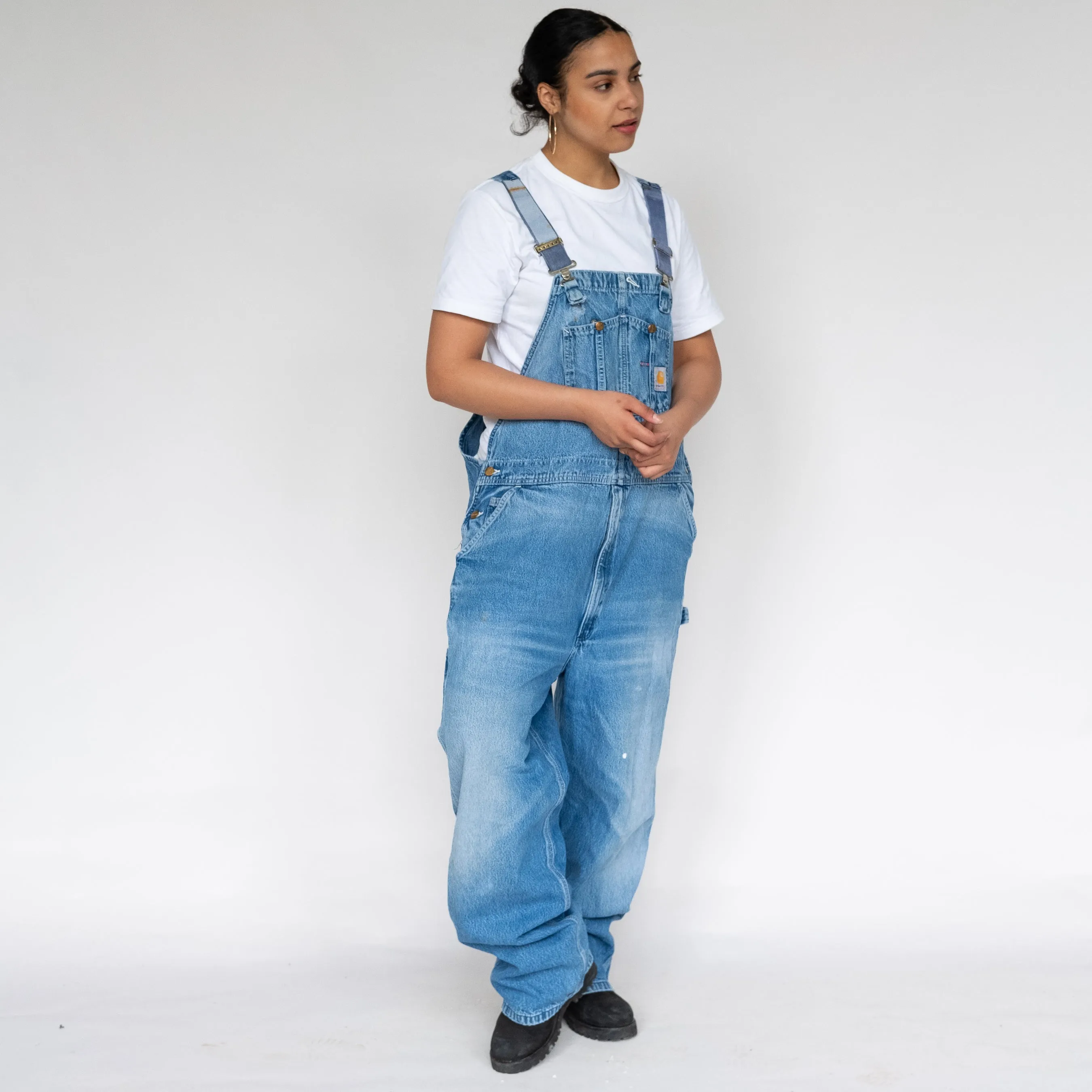 Light Blue 90s Carhartt Denim Baggy Dungarees (XXL)