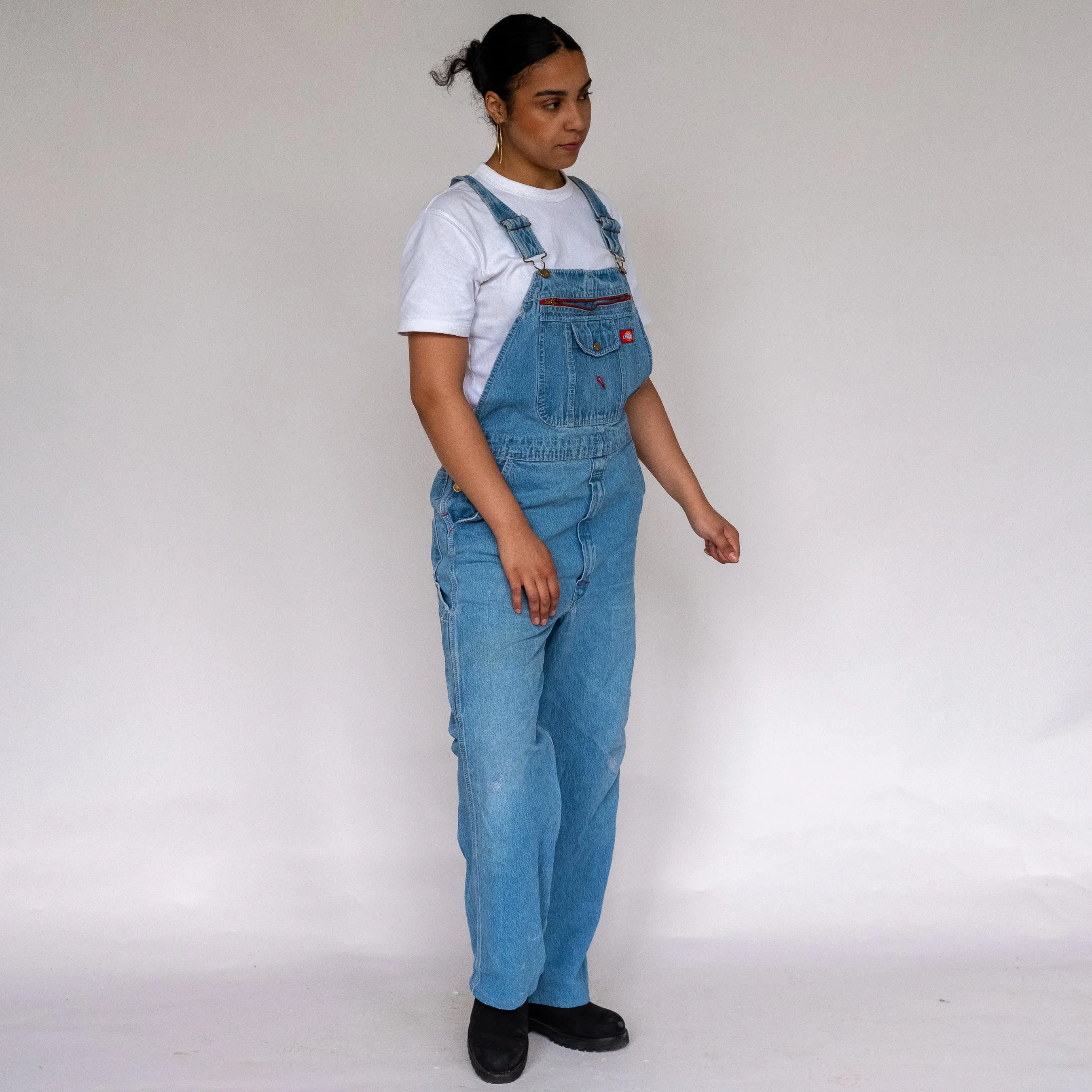 Light Blue 90s Dickies Denim Baggy Dungarees (L)