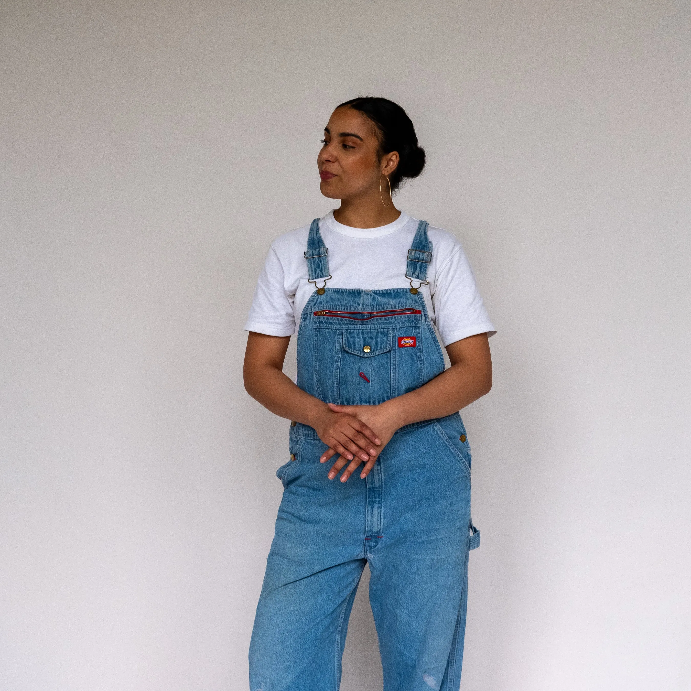 Light Blue 90s Dickies Denim Baggy Dungarees (L)