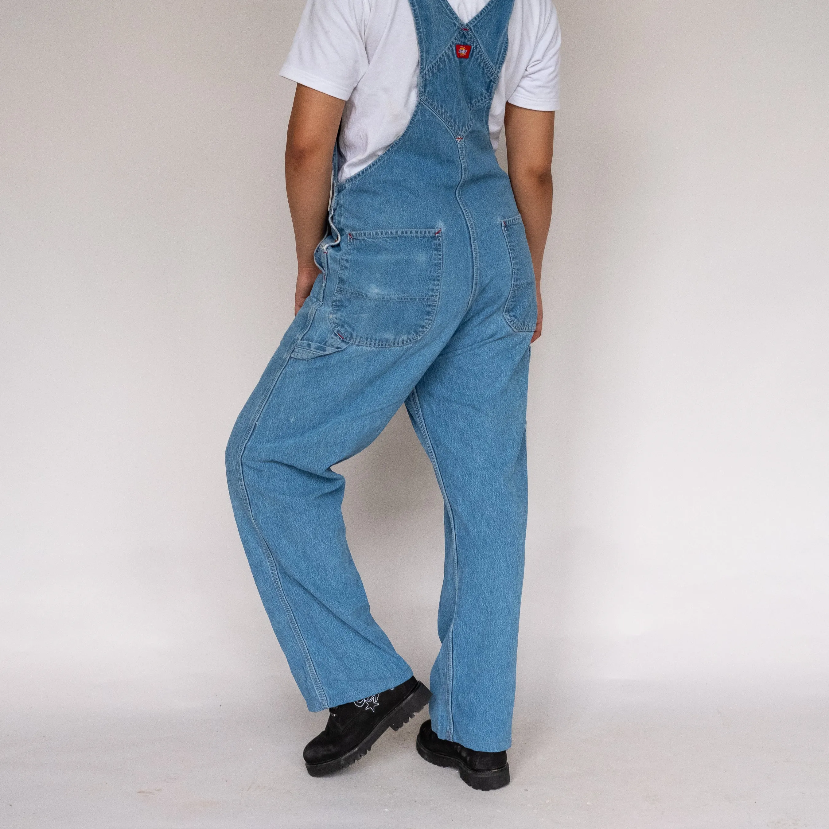 Light Blue 90s Dickies Denim Baggy Dungarees (L)