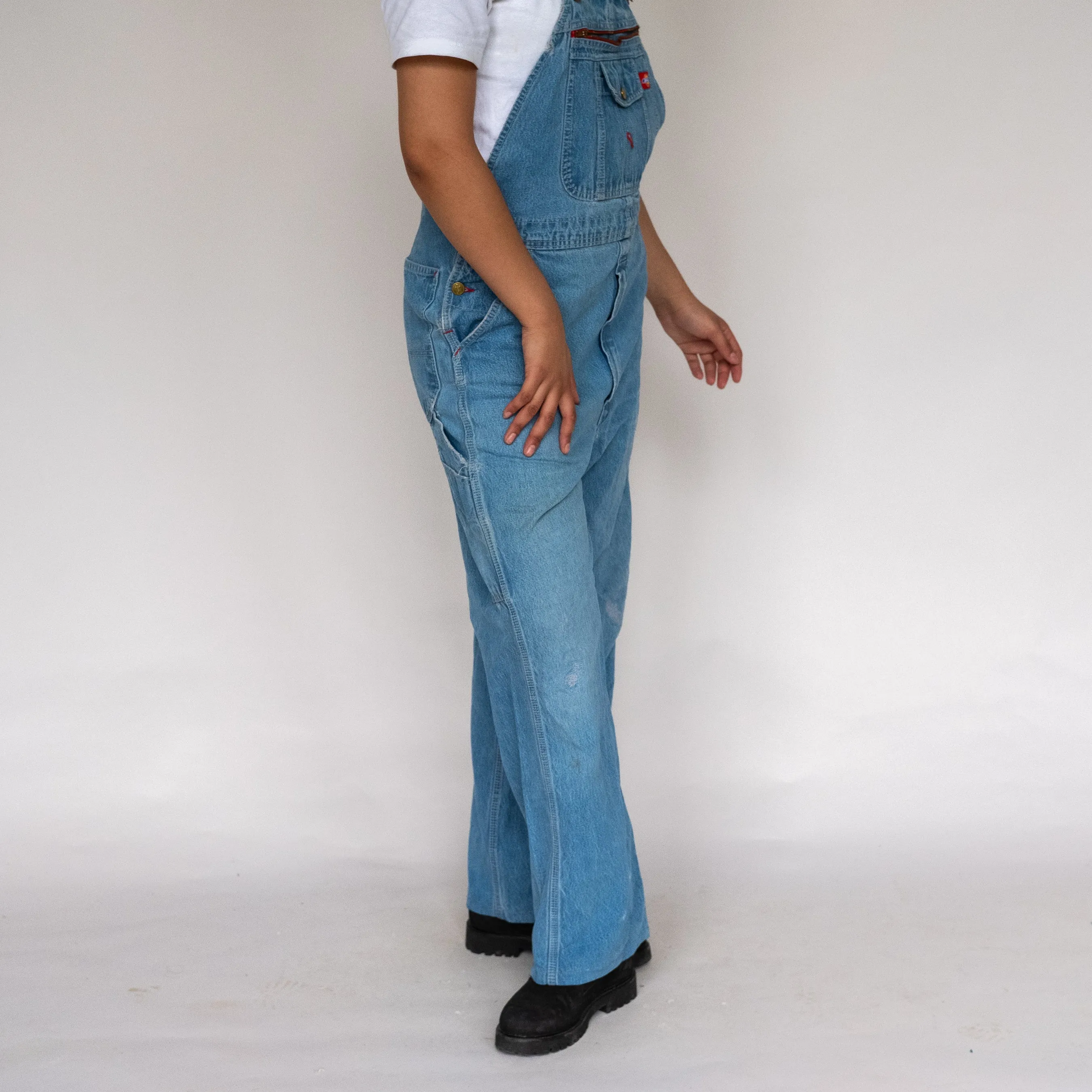 Light Blue 90s Dickies Denim Baggy Dungarees (L)