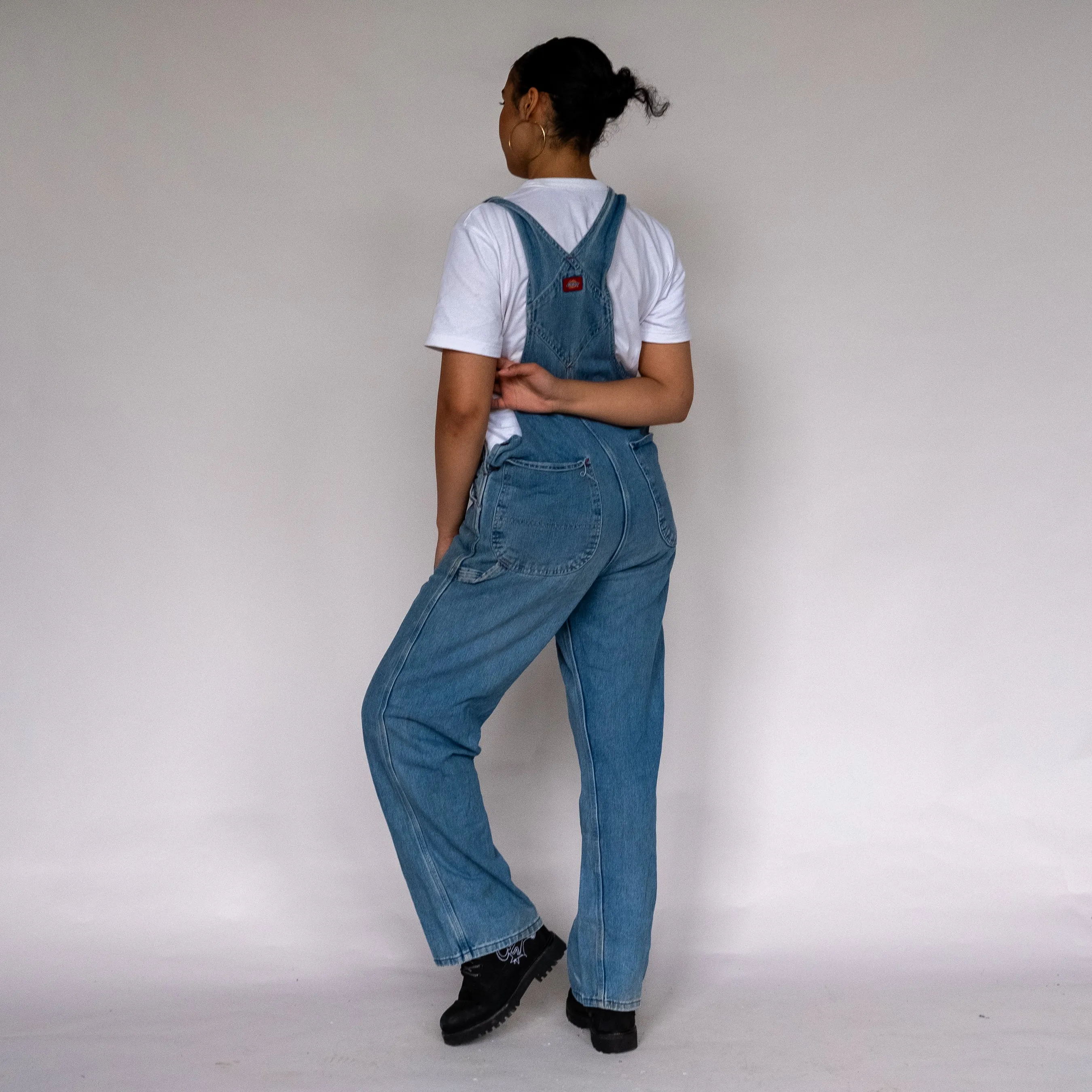 Light Blue 90s Dickies Denim Baggy Dungarees (S)