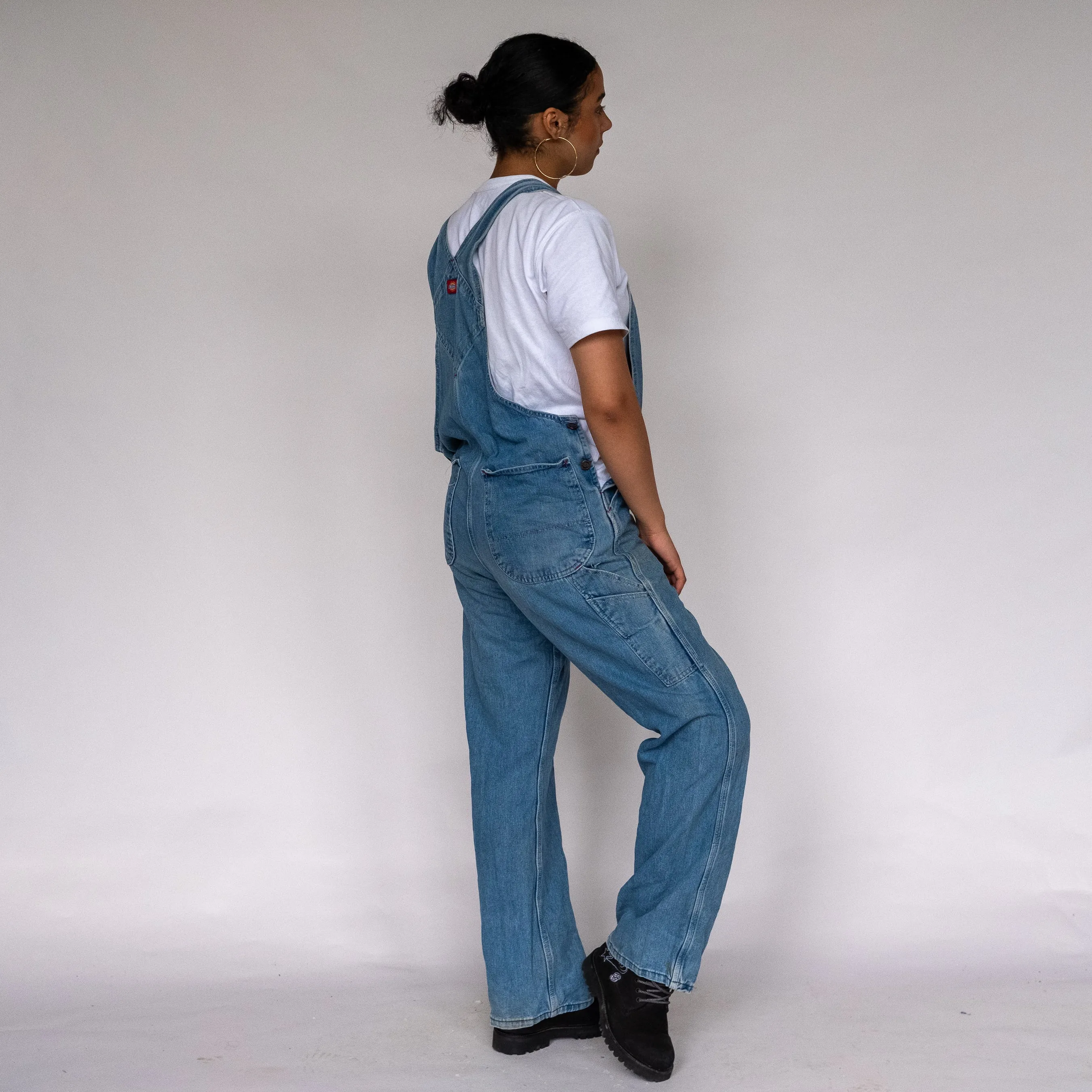 Light Blue 90s Dickies Denim Baggy Dungarees (S)