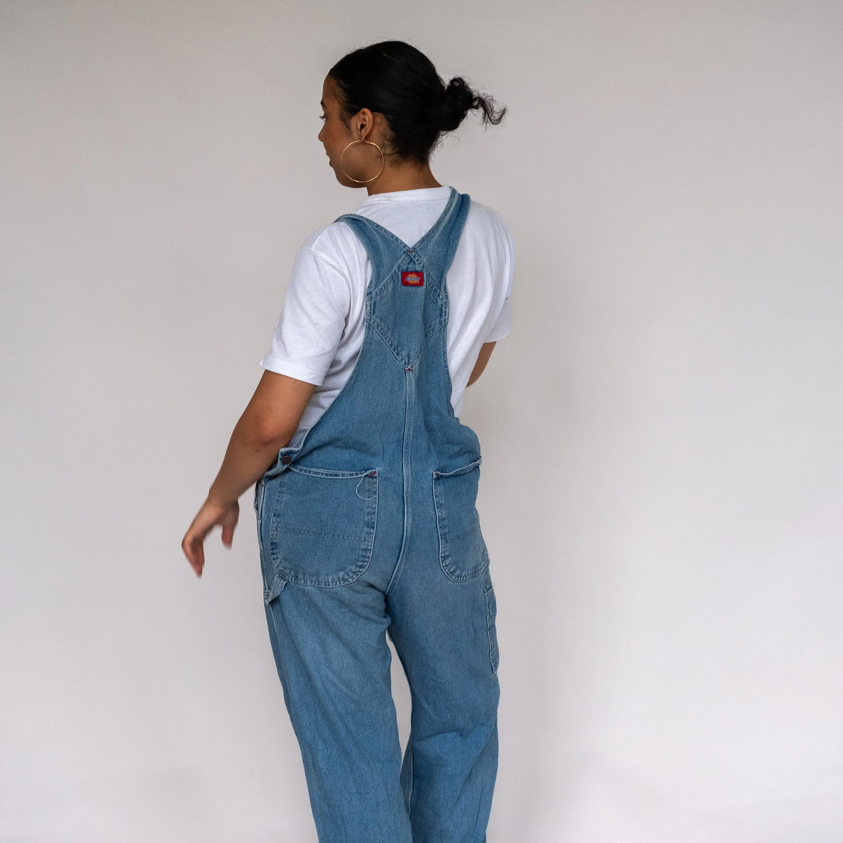 Light Blue 90s Dickies Denim Baggy Dungarees (S)