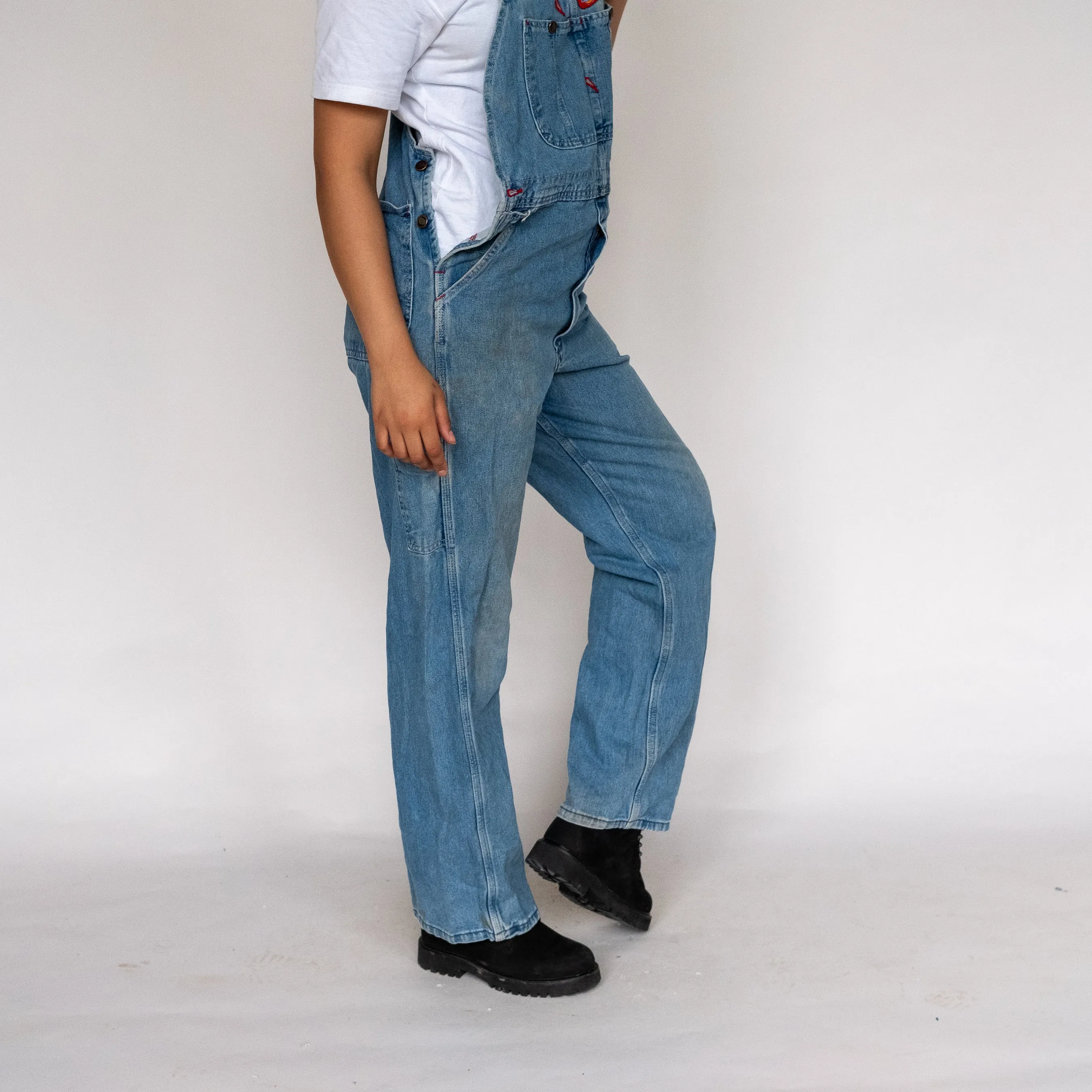 Light Blue 90s Dickies Denim Baggy Dungarees (S)