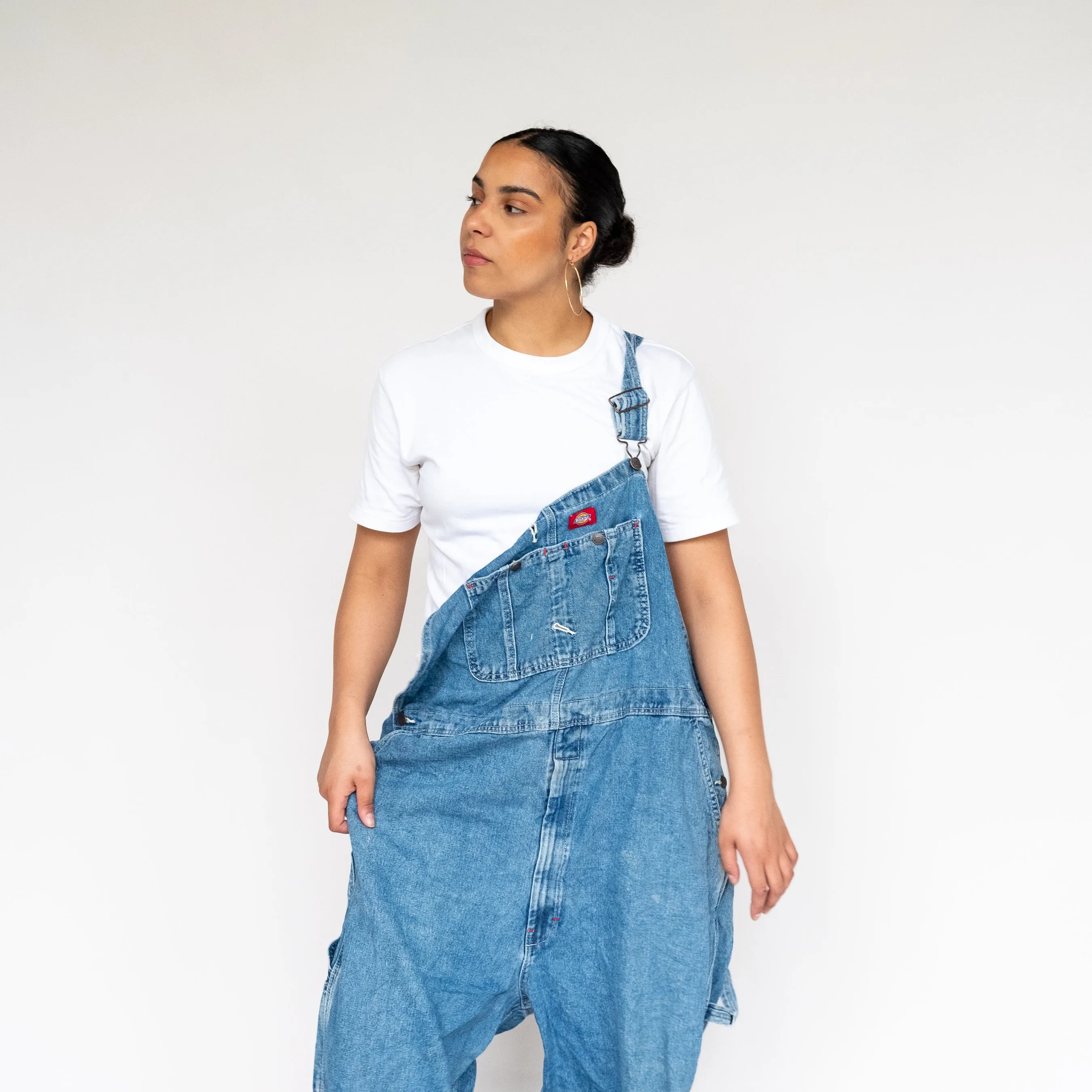 Light Blue 90s Dickies Denim Baggy Dungarees (XXL)