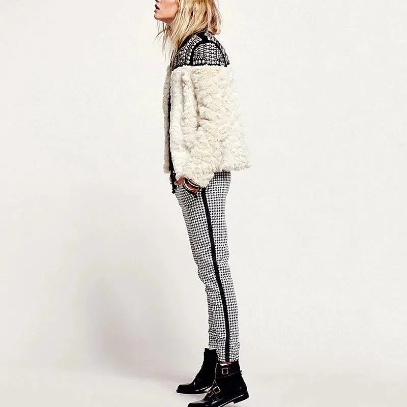 Light Faux Fur Studded Jacket