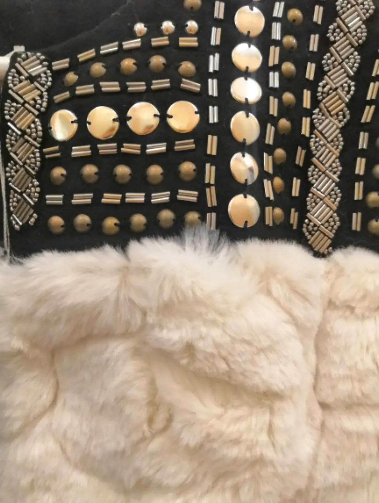 Light Faux Fur Studded Jacket