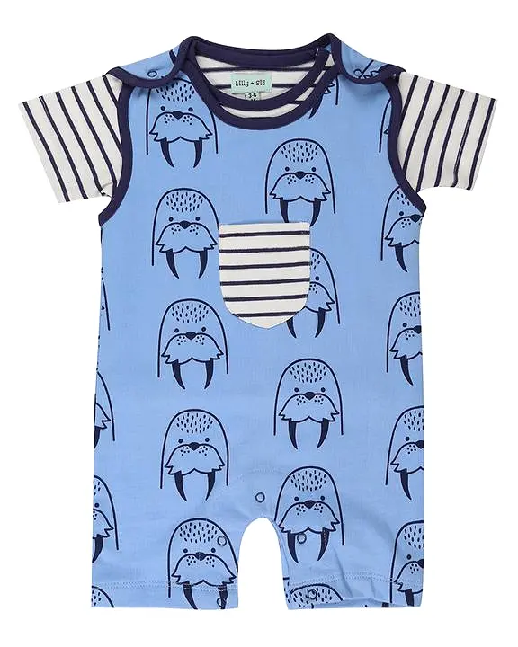 Lilly and Sid Walrus Dungaree Set