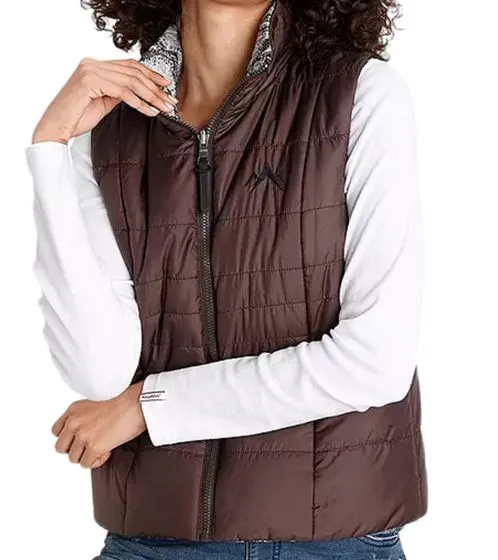 Lot de 2 gilets réversibles femme ALPENBLITZ, gilet matelassé uni et imprimé all-over 48569704 marron/noir/blanc