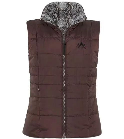 Lot de 2 gilets réversibles femme ALPENBLITZ, gilet matelassé uni et imprimé all-over 48569704 marron/noir/blanc