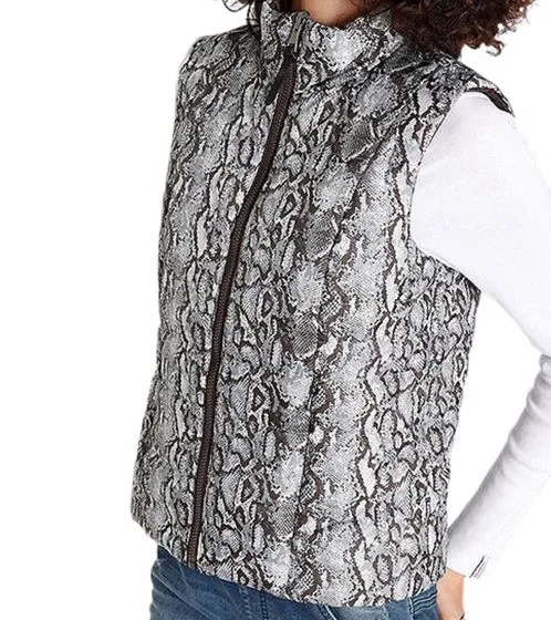 Lot de 2 gilets réversibles femme ALPENBLITZ, gilet matelassé uni et imprimé all-over 48569704 marron/noir/blanc