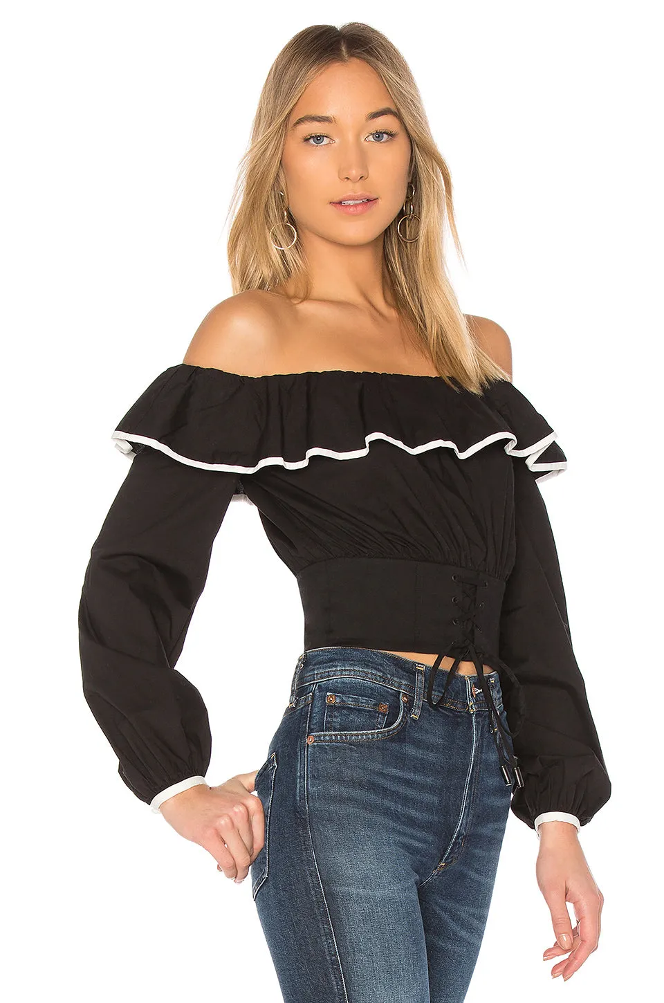 Lovers + Friends Bailey Off Shoulder Corset Top