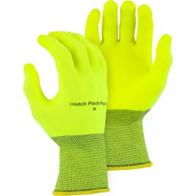 Majestic Box of 12 Pair Hi Vis Yellow SuperDex Crinkle Finish Gloves 3368HVY