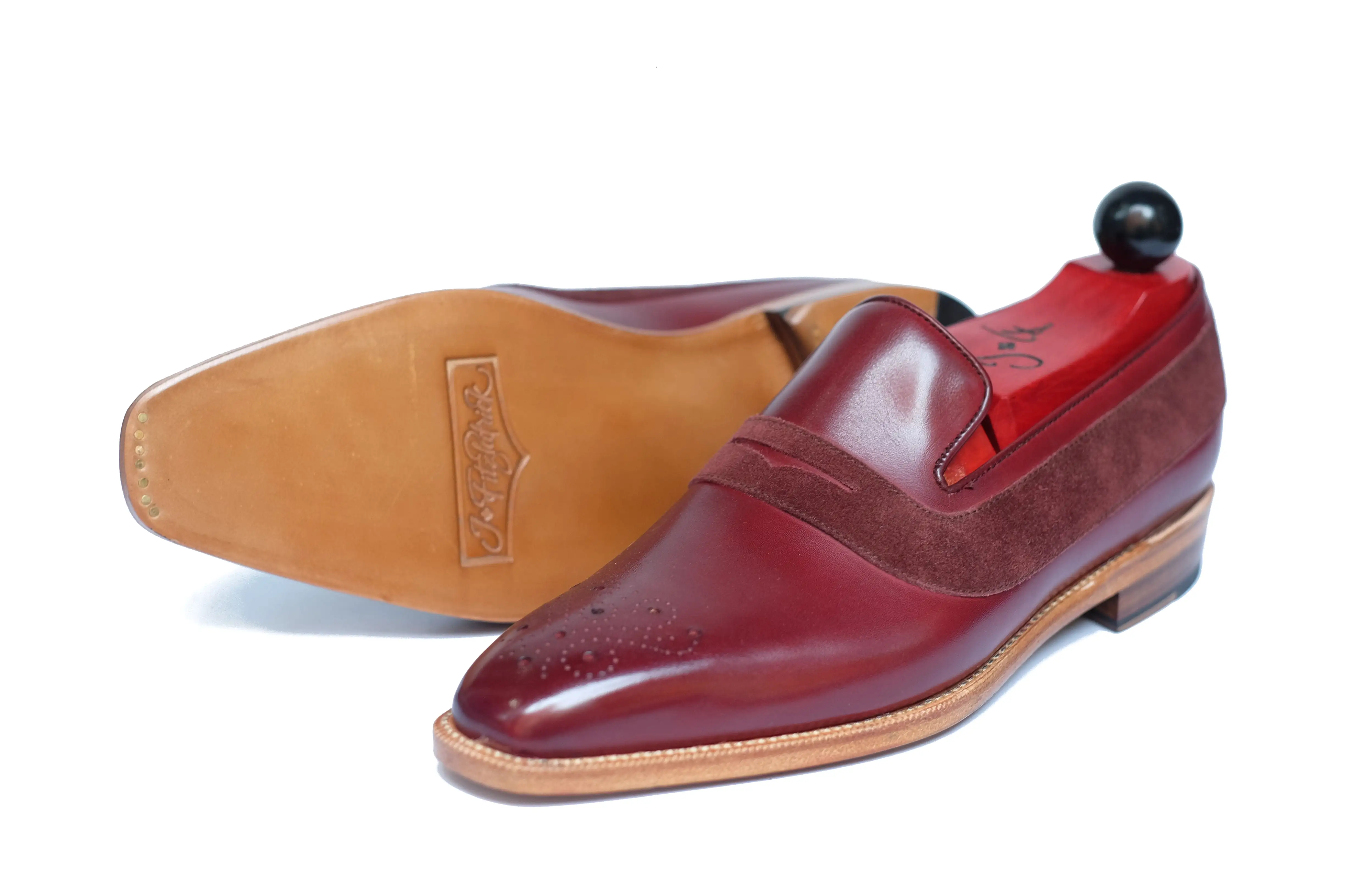 Marcos - MTO - Burgundy Calf / Burgundy Suede - LPB Last - Single Leather Sole