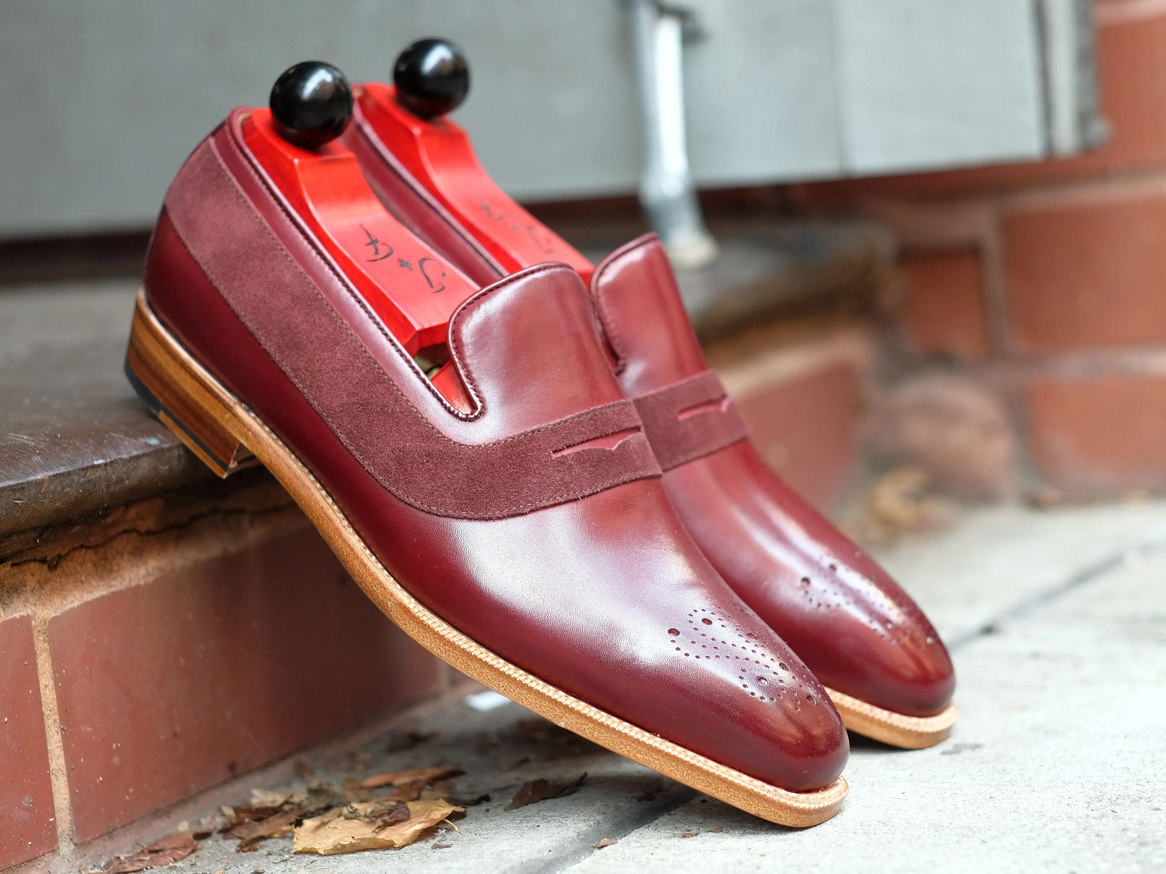 Marcos - MTO - Burgundy Calf / Burgundy Suede - LPB Last - Single Leather Sole