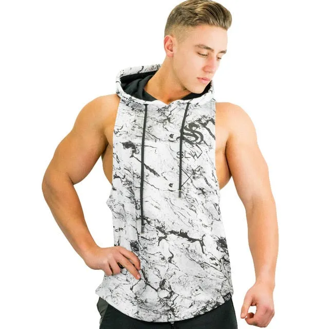 Mens Camouflage Bodybuilding Tank Hoodies