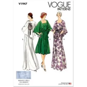 Misses Vintage 1970s Evening Dress Vogue Sewing Pattern 1947