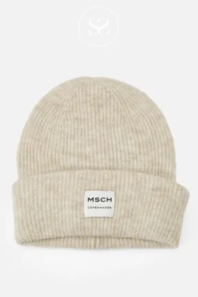 MOSS COPENHAGEN HOPE TAUPE BEANIE HAT