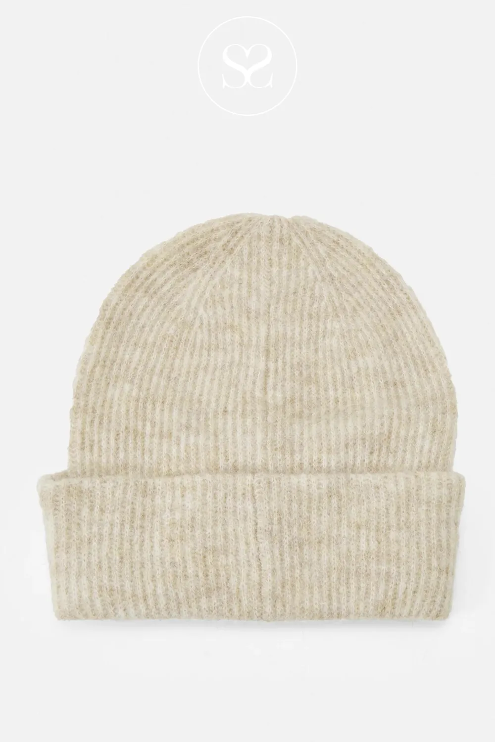 MOSS COPENHAGEN HOPE TAUPE BEANIE HAT