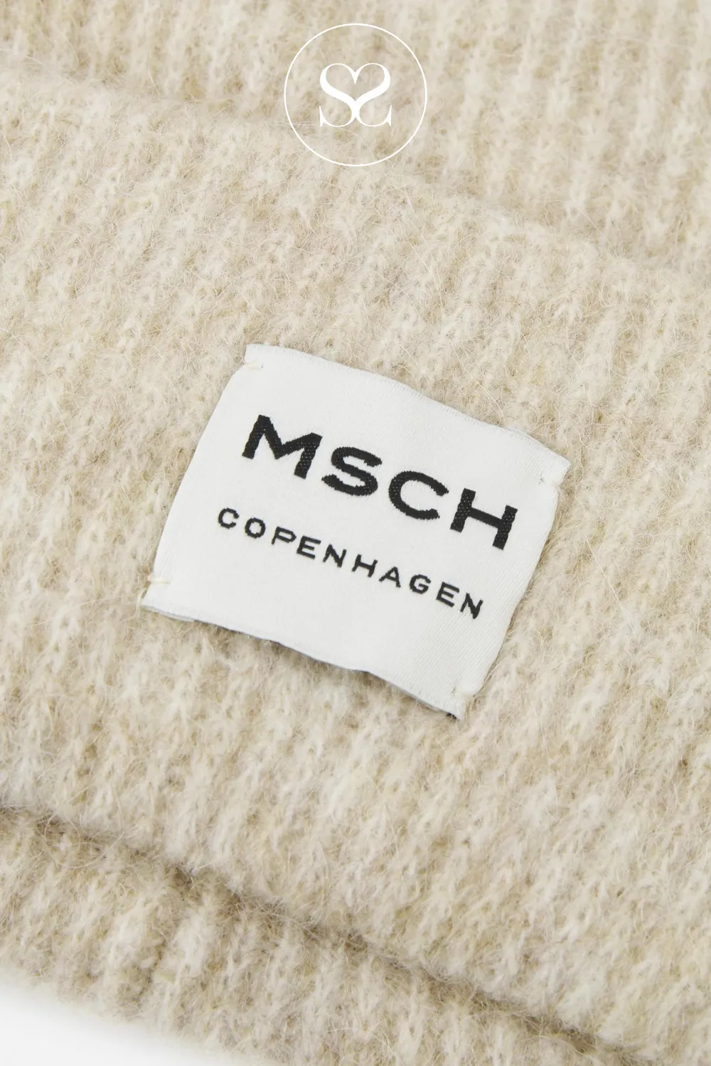 MOSS COPENHAGEN HOPE TAUPE BEANIE HAT