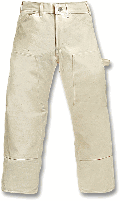 Natural Heavy Duty Double Front Dungarees by ROUND HOUSE #1101 American-Made