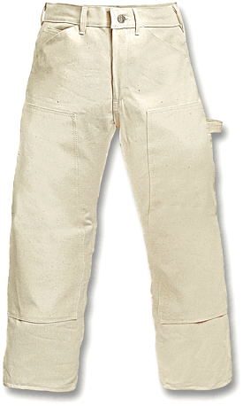 Natural Heavy Duty Double Front Dungarees by ROUND HOUSE #1101 American-Made