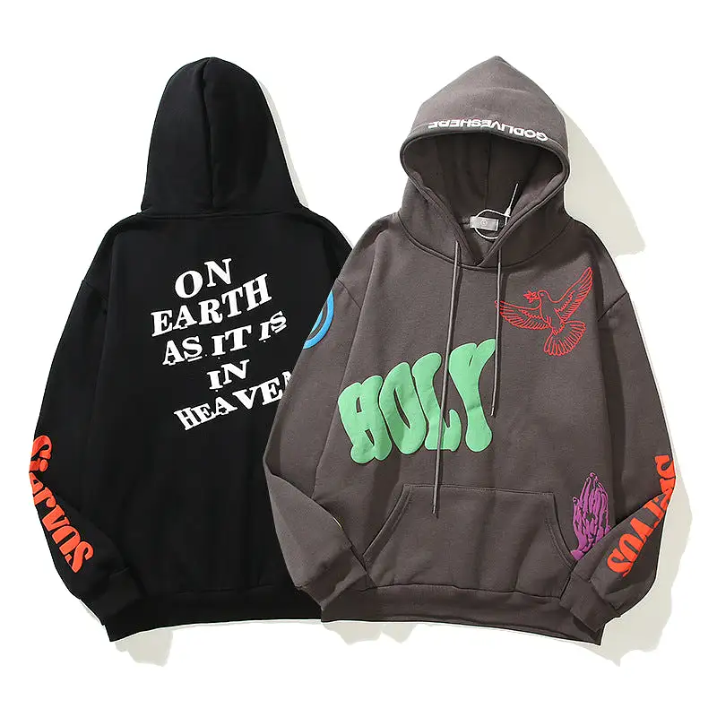 New fashion streetwear 100% Cotton loose hip hop graffiti hoodies