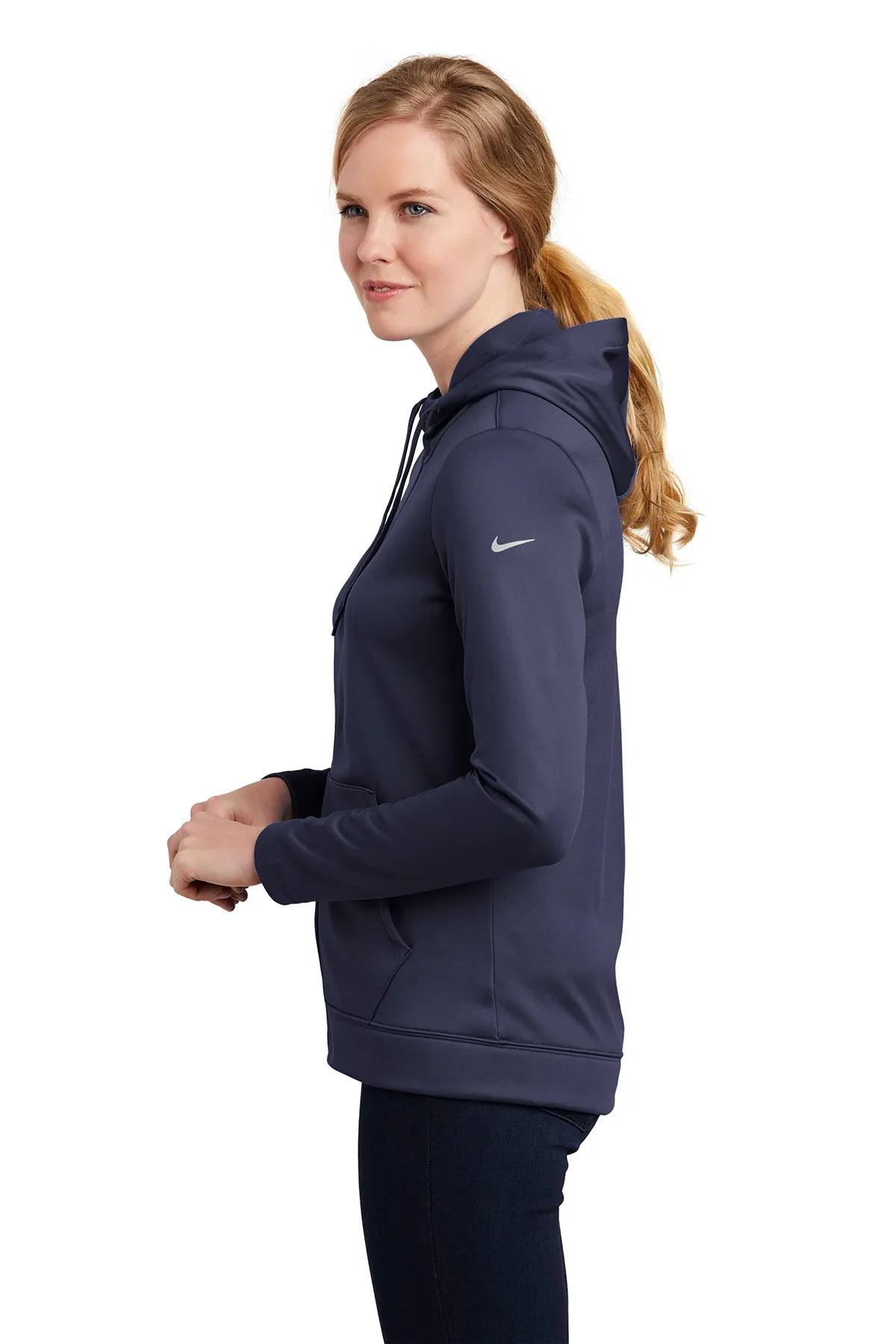 Nike Ladies ThermaFIT Customized Zip Hoodies, Midnight Navy