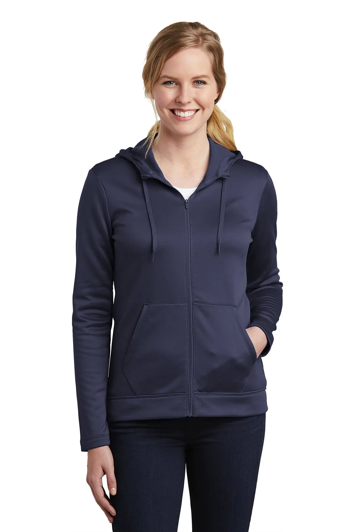 Nike Ladies ThermaFIT Customized Zip Hoodies, Midnight Navy