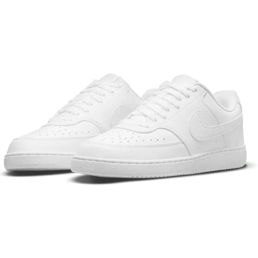 NIKE MEN'S COURT VISION LOW NEXT NATURE TRIPLE WHITE SHOE