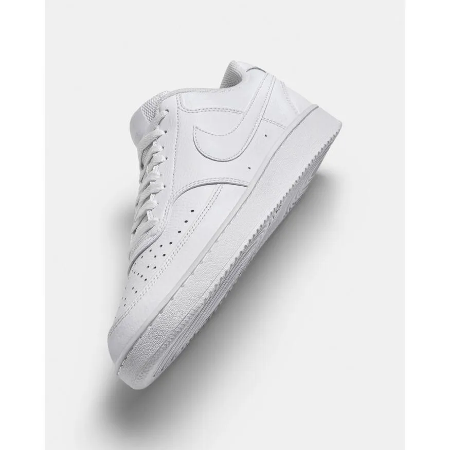 NIKE MEN'S COURT VISION LOW NEXT NATURE TRIPLE WHITE SHOE