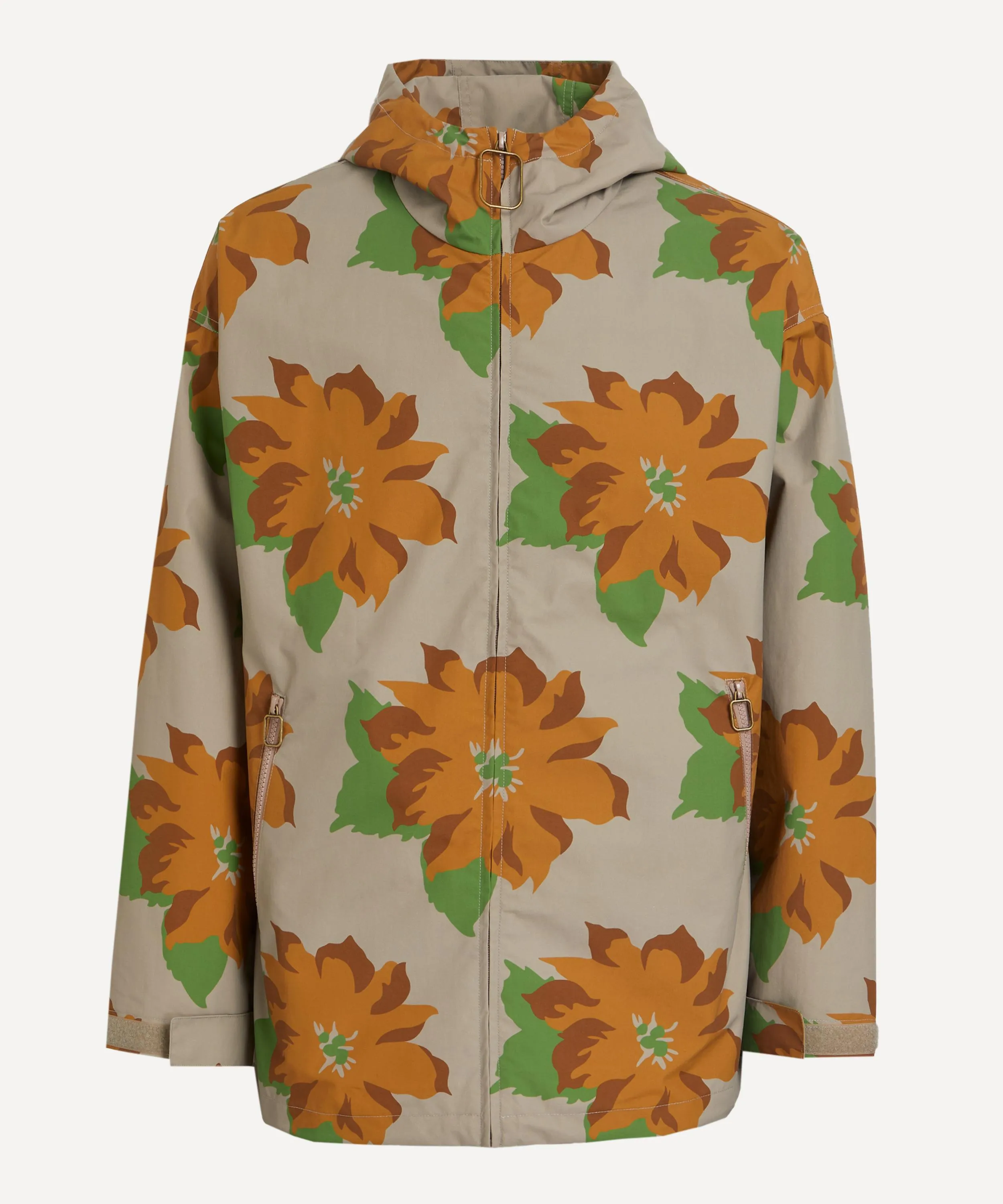 Nylon Floral Hooded Jacket