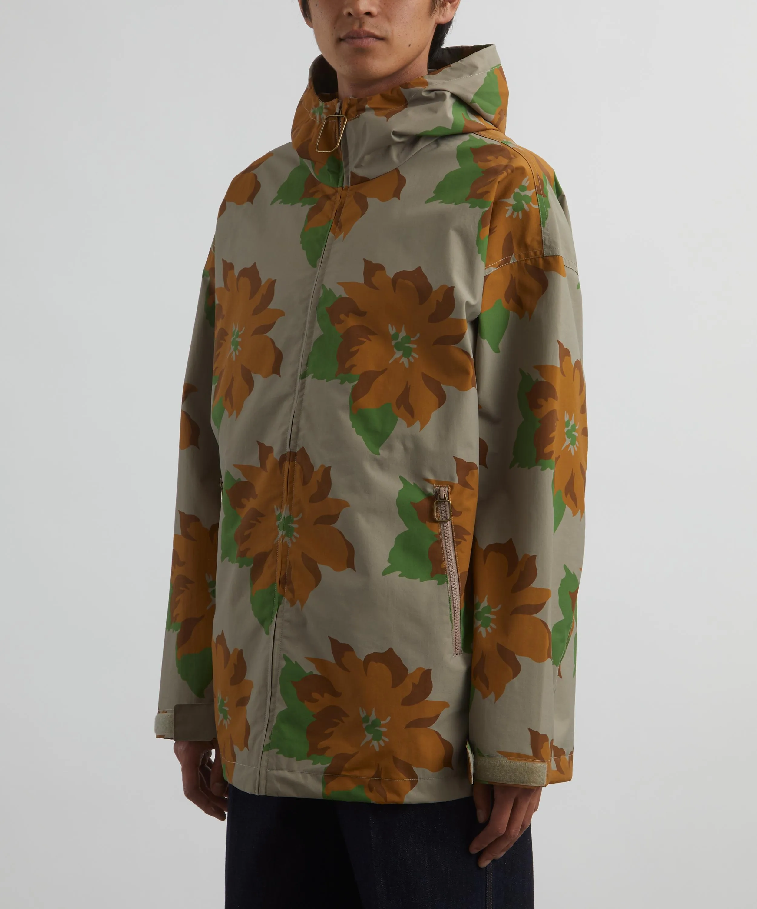 Nylon Floral Hooded Jacket